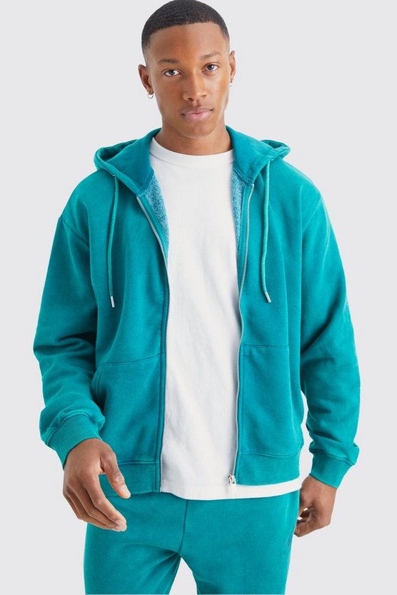 Kastiger Oversize Man Trainingsanzug mit Reißverschluss und Kapuze