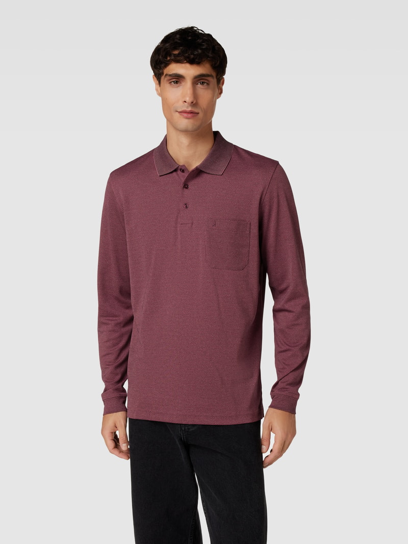 Poloshirt im langärmeligen Design Modell 'CARBON' in rot