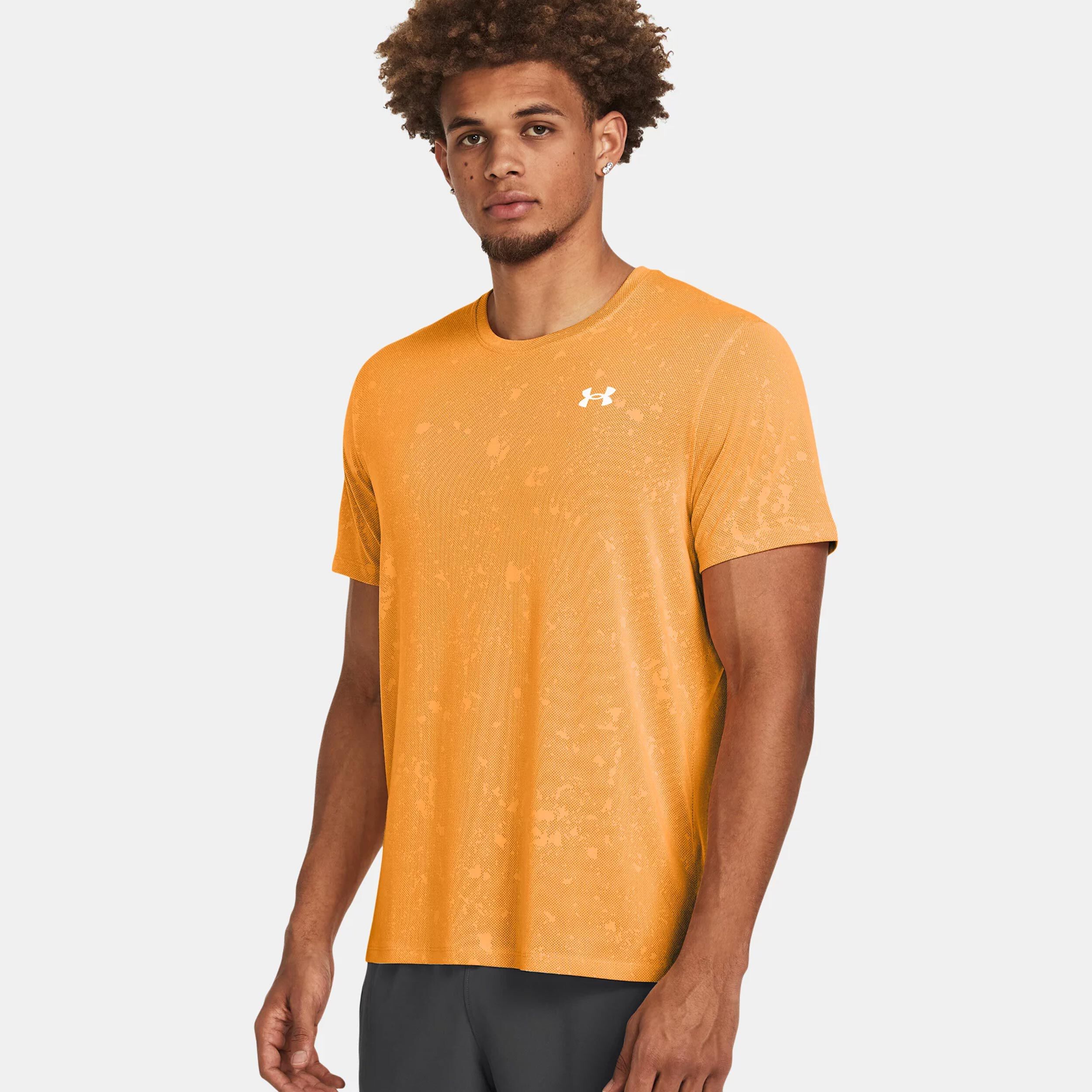 Streaker Splatter SS Laufshirt Herren - Orange