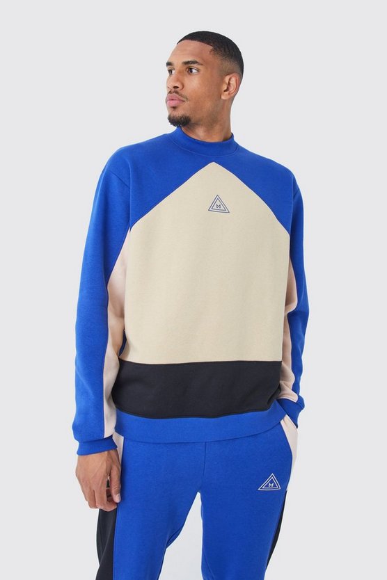 Tall Oversize Colorblock Sweatshirt-Trainingsanzug