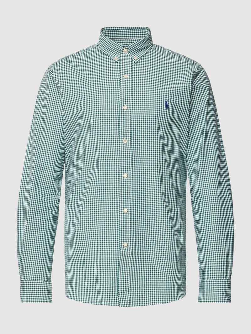 Slim Fit Freizeithemd mit Vichy-Karo in grün