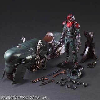 Final Fantasy VII Remake Play Arts Kai Actionfigur & Fahrzeug Shinra Elite Security Officer & Bike