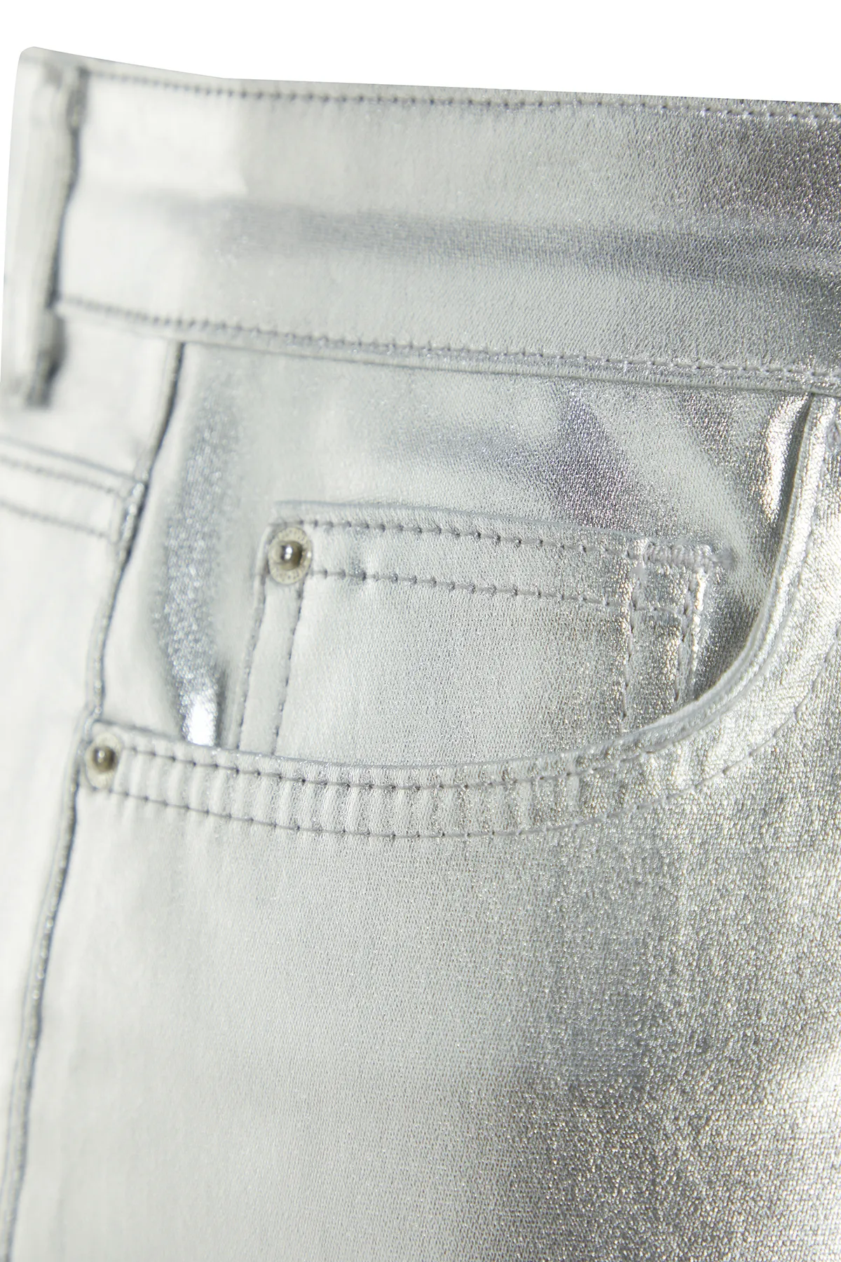 Trendyol Curve  Mini-Jeansrock in Silbermetallic TBBAW24AZ00049