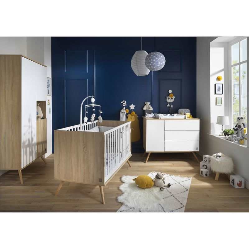 Commode 1 porte et 3 tiroirs Seventies
