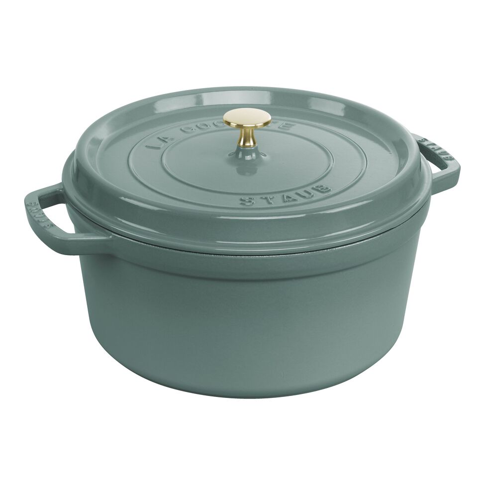 Cocotte 28 cm, rund, Eukalyptus, Gusseisen