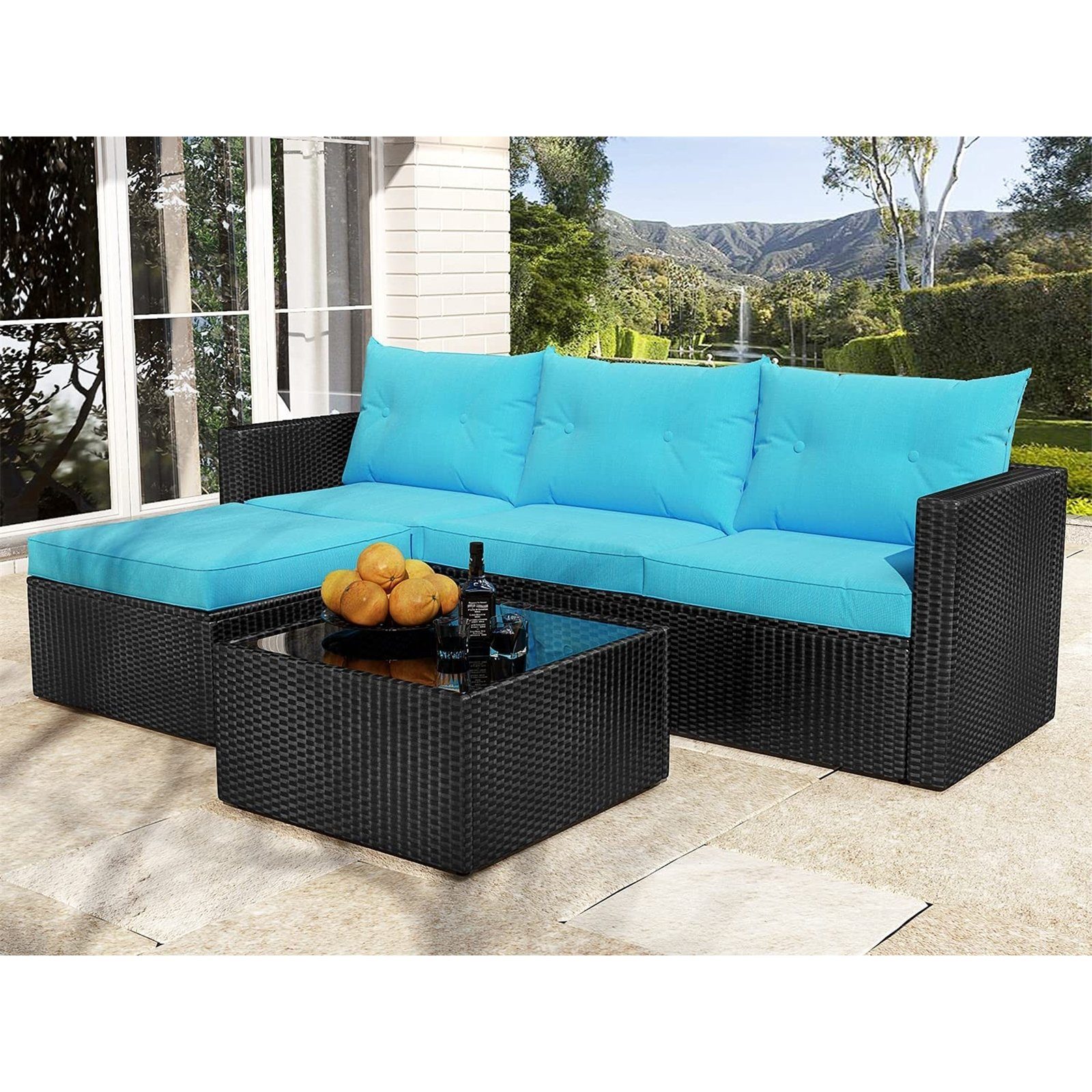 HTI-Living Gartenlounge-Set Terrassenmöbel Bettina, (Set, 2-tlg), Loungegarnitur mit Kissen