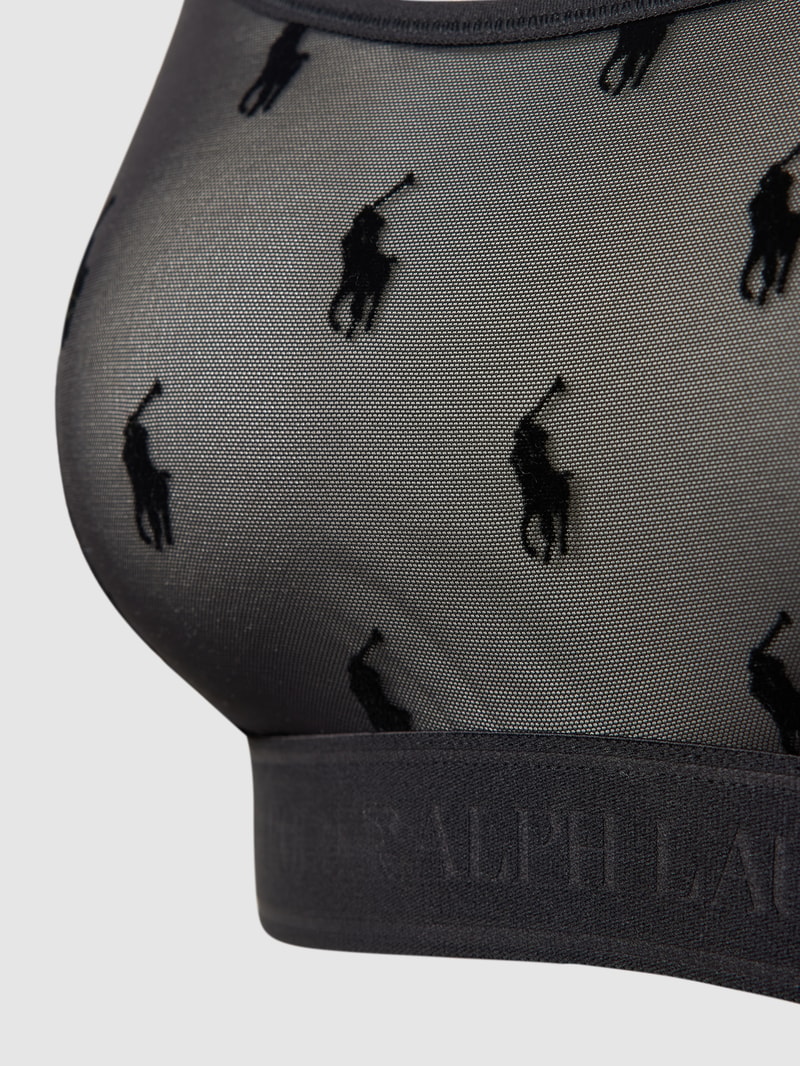 Bralette mit Allover-Logo-Muster in schwarz