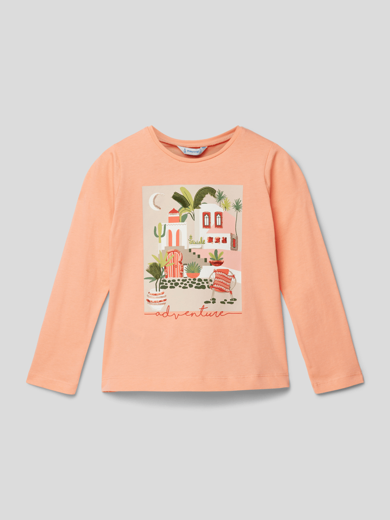 Longsleeve und Haargummi im Set in apricot