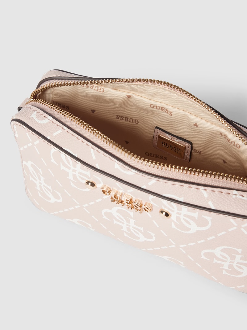 Camera Bag mit Allover-Logo Modell 'REA' in rosa