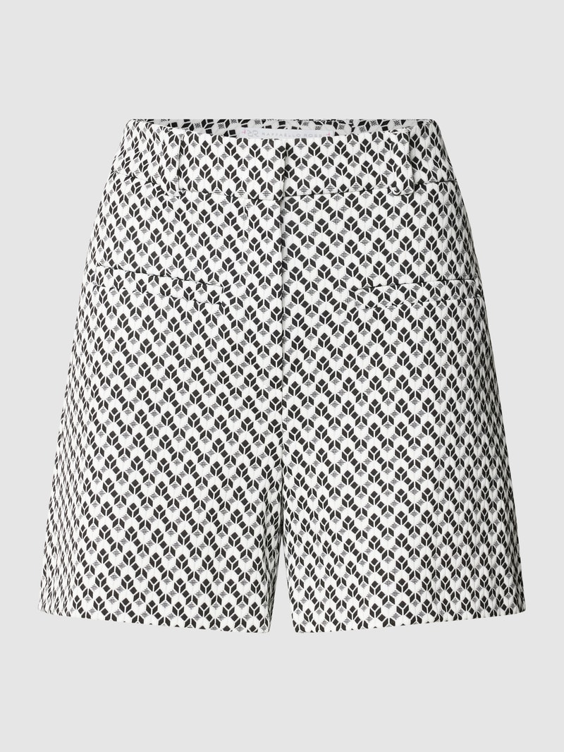 High Waist Shorts mit Allover-Muster Modell MELINDA in schwarz