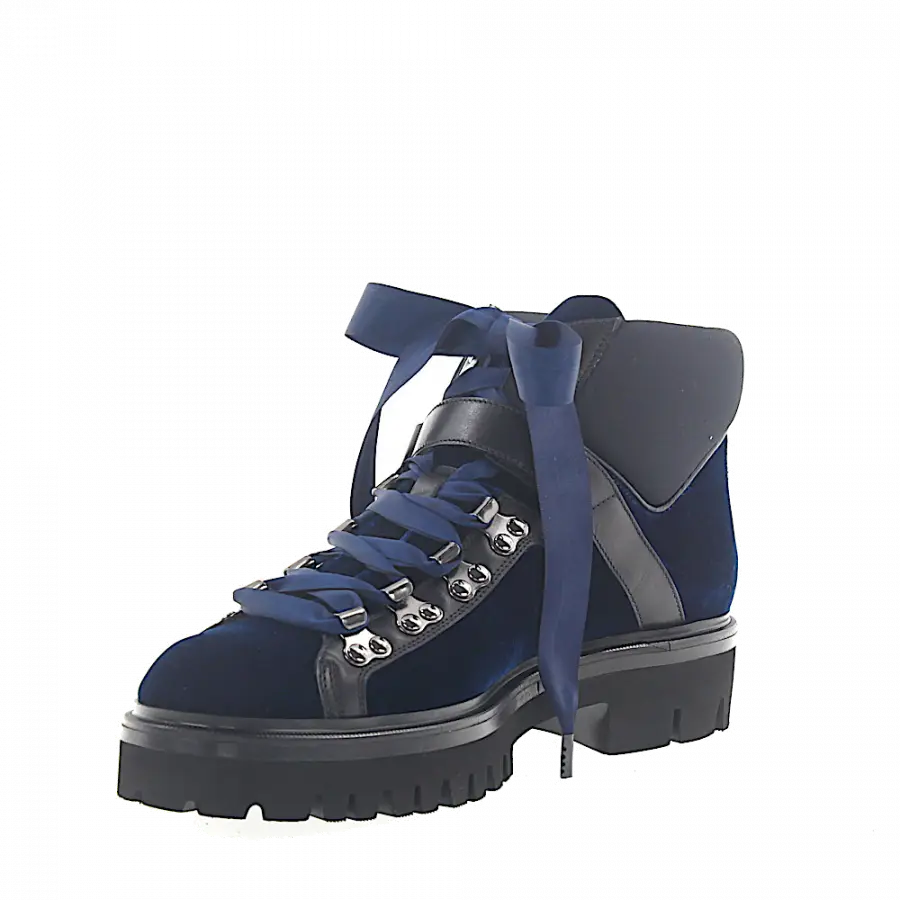 Santoni - Stiefeletten 56831 Samt - blau