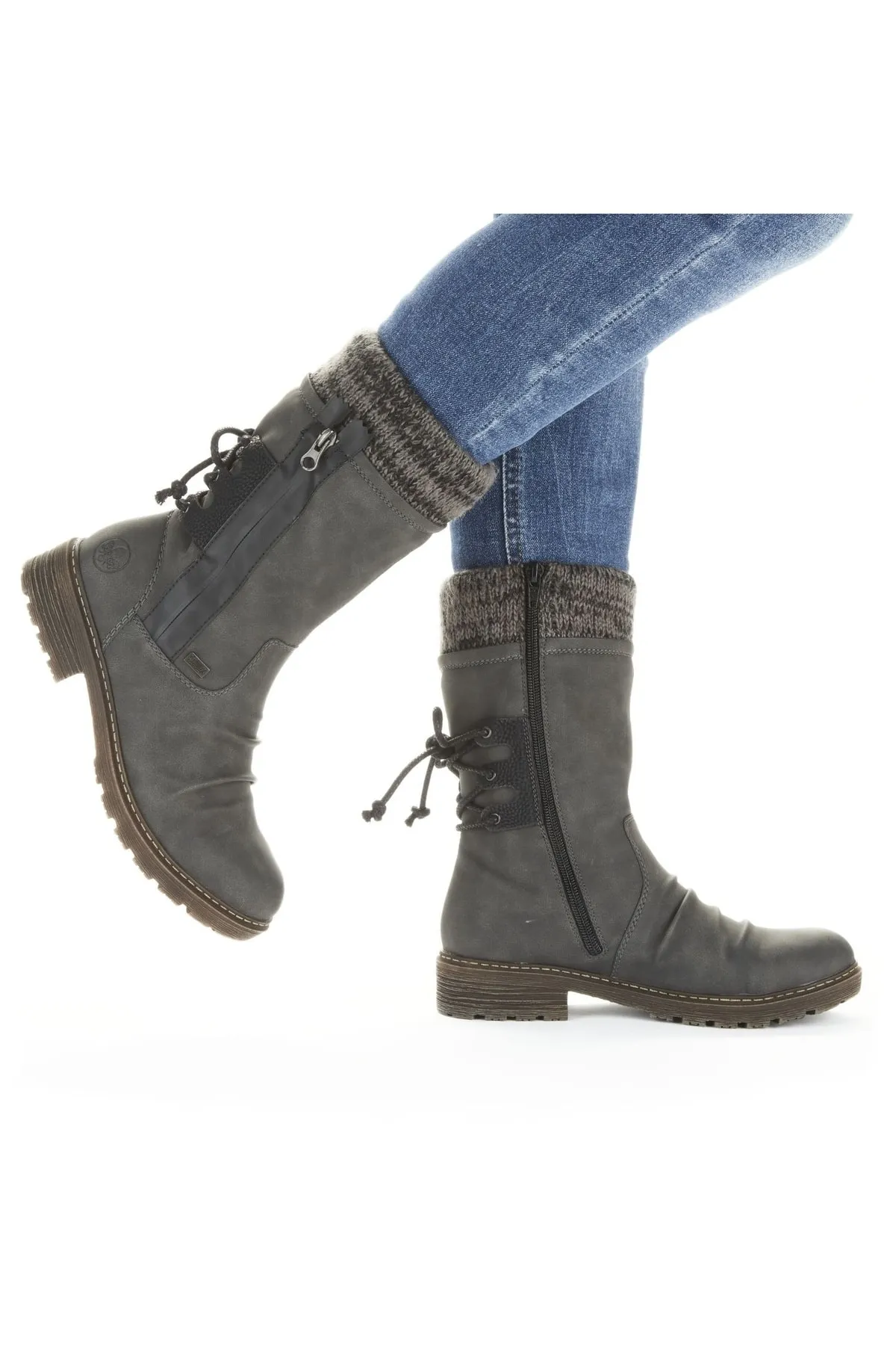 Rieker  Stiefel - Grau - Blockabsatz