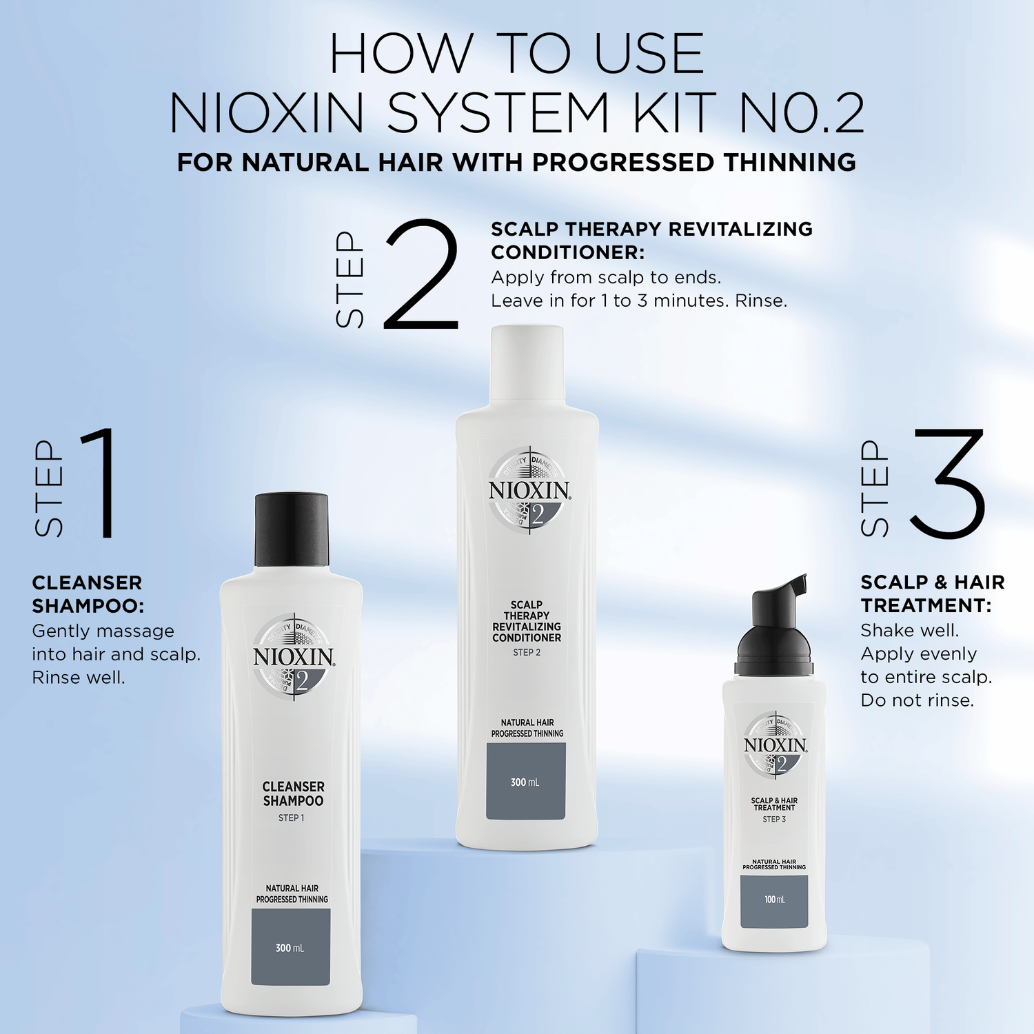 Nioxin System 2 Scalp Therapy Conditionneur Cheveux Naturels & Visiblement Clairsemés 1000 ml