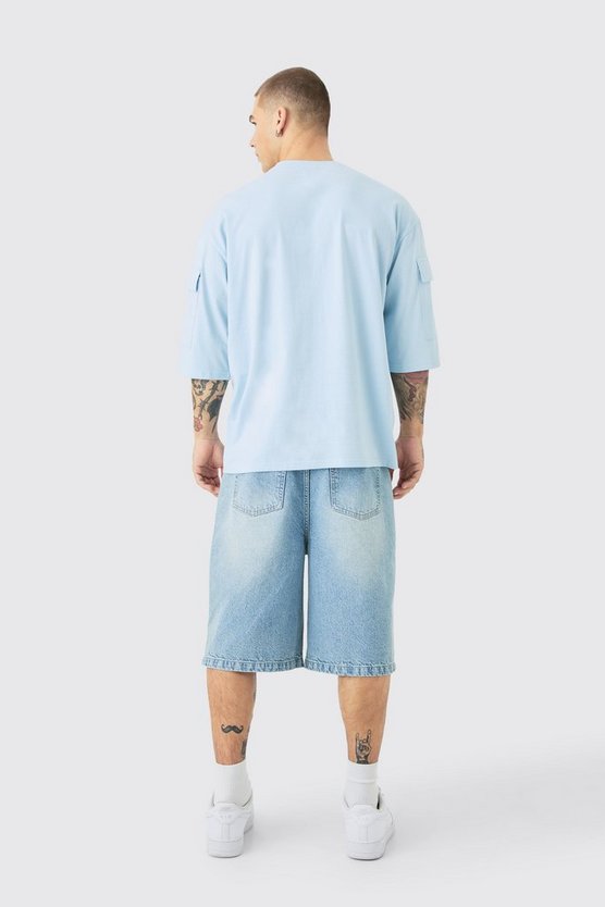 Oversize T-Shirt mit Cargo-Taschen