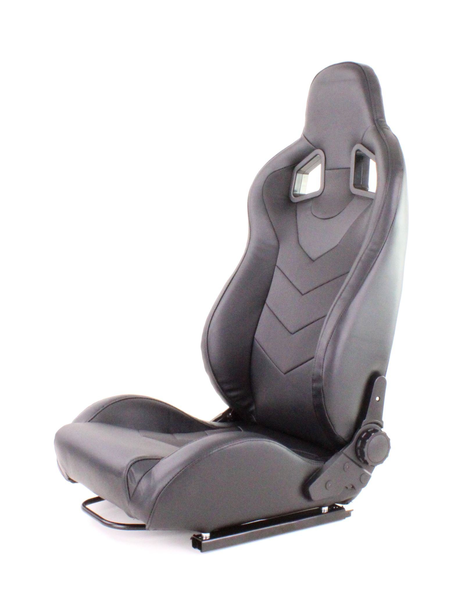 Tenzo-R Gaming-Stuhl Sportsitz Spielekonsole PC Sim Racing Schwarz mit Laufschienen, für den Einsatz in Sim Rig