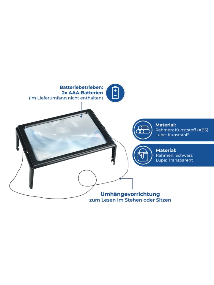 Maximex Leselupe LED in Schwarz günstig kaufen onesize