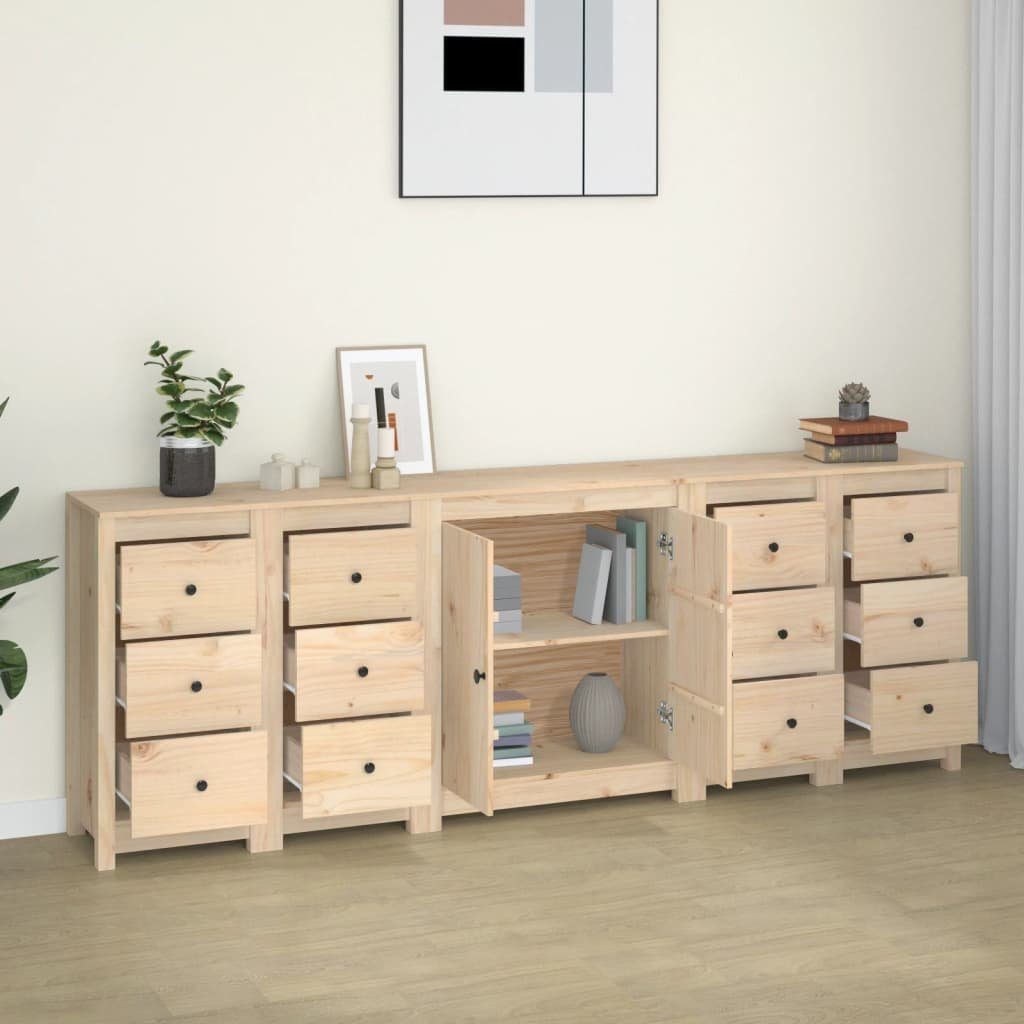 vidaXL Sideboard Sideboard 230x35x80 cm Massivholz Kiefer (1 St)
