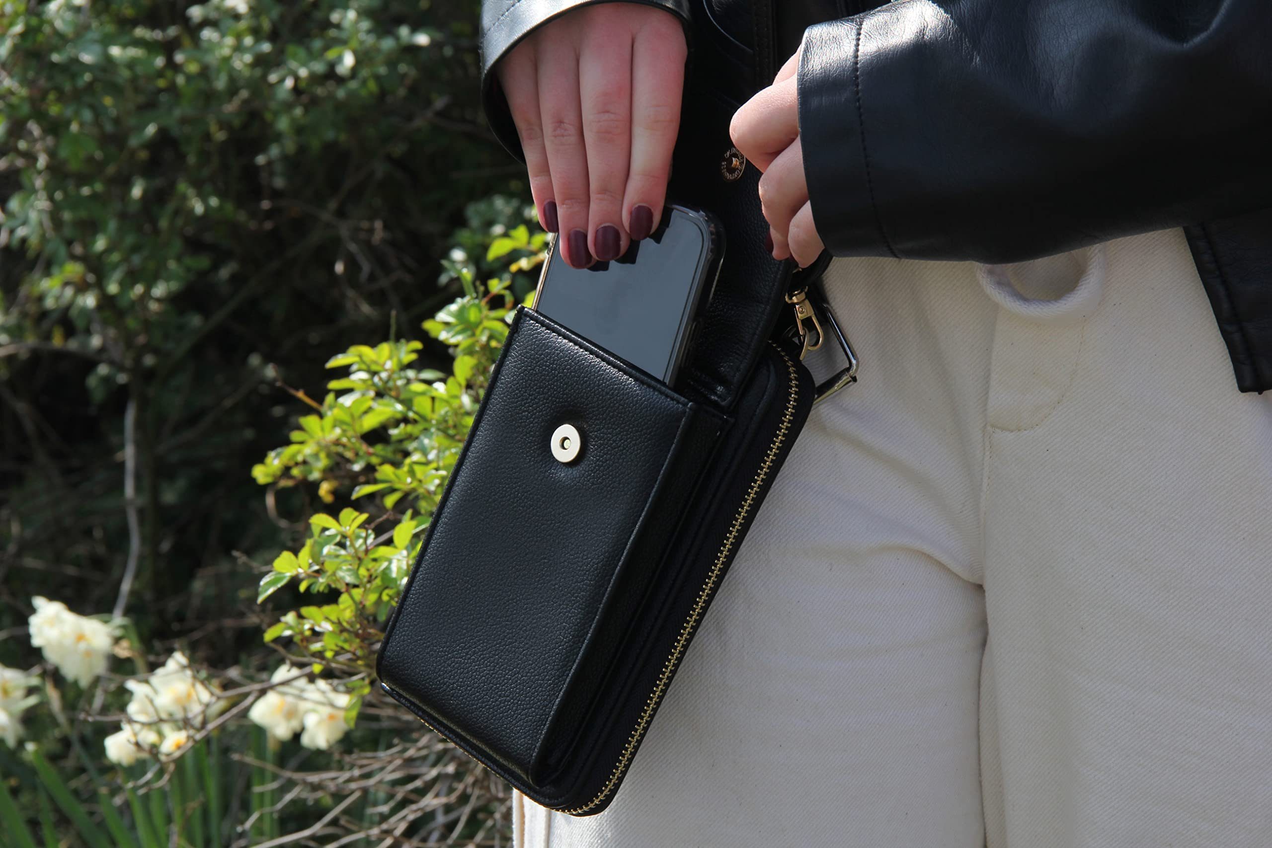 Frentree Schultertasche Damen Cross-Body Handtasche mit Handyfach und Portemonnaie, Umhängetasche mit vielen Fächern