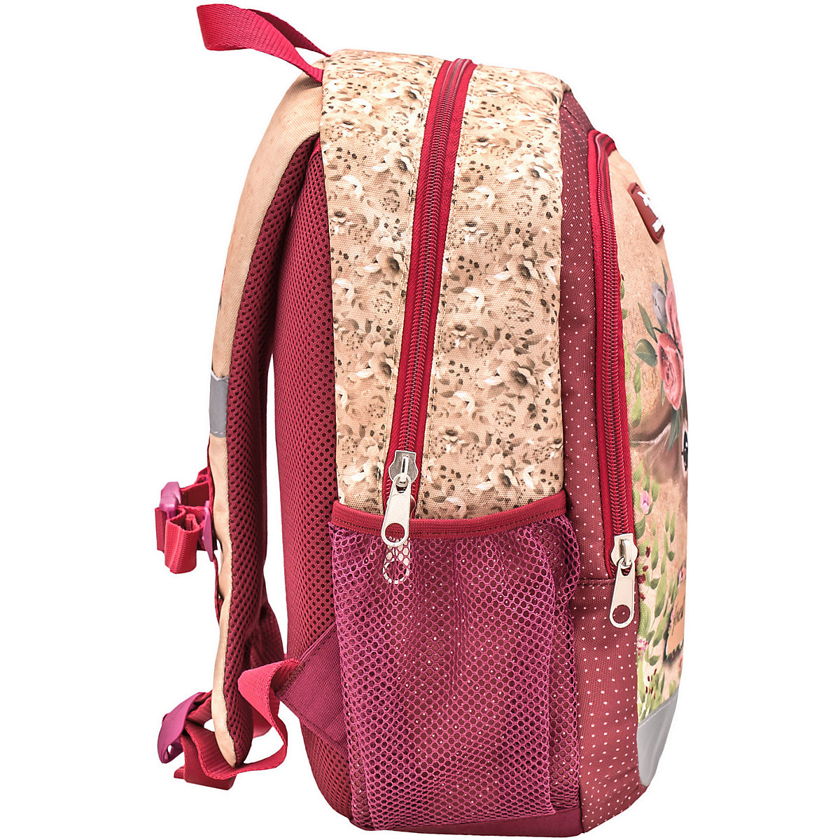 Kindergartenrucksack Kiddy Plus Kindergartenrucksack für 3-6 Jährige Kinder mit Brustgurt weinrot