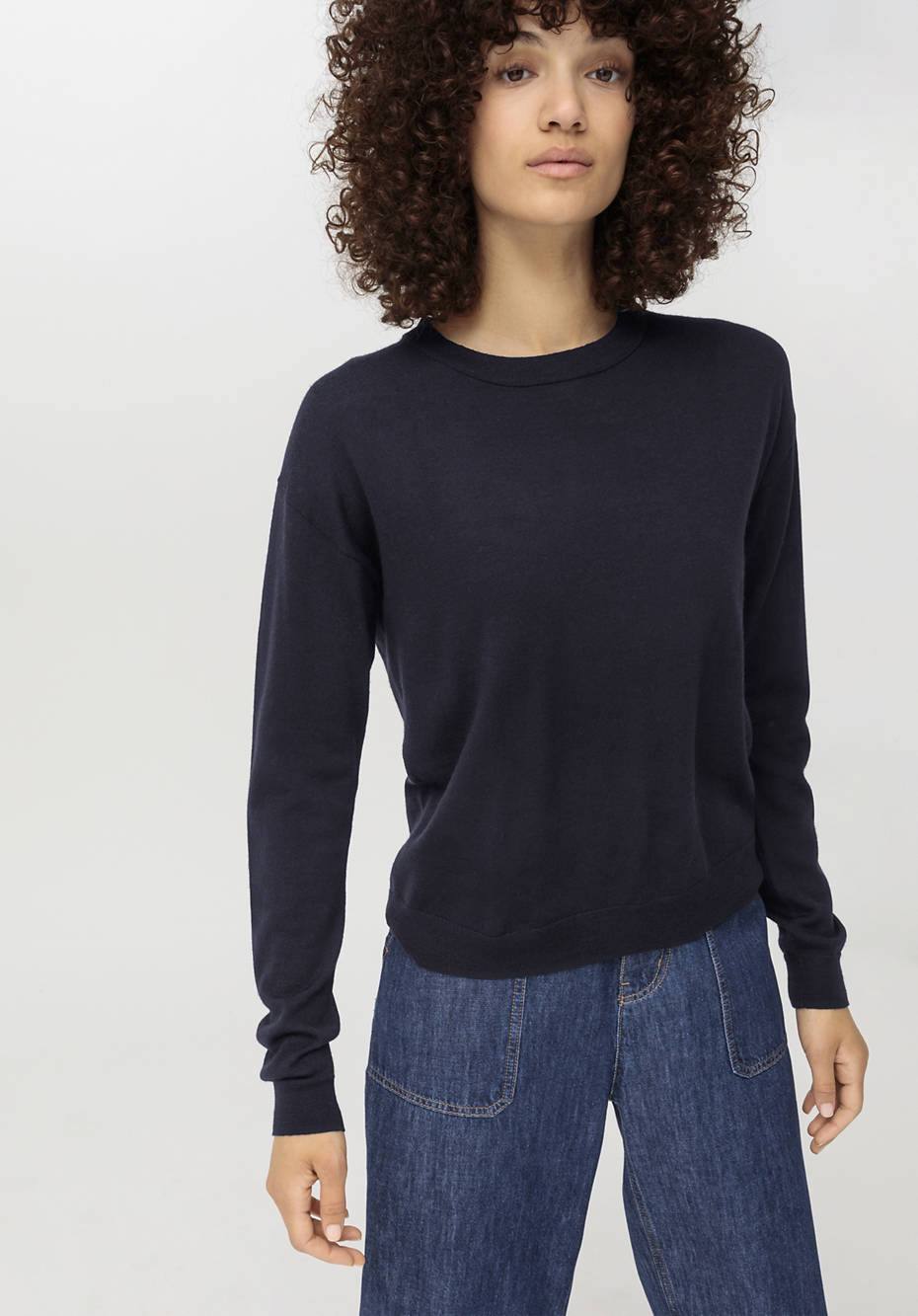 Rundhals-Pullover aus reiner Bio-Merinowolle