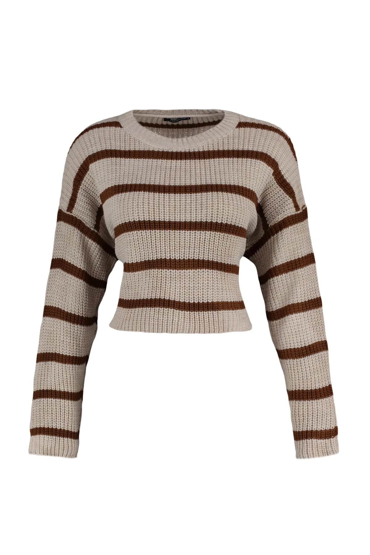 Trendyol Collection  Stone Crop Basic Strickpullover mit Streifen TWOAW23KZ00390