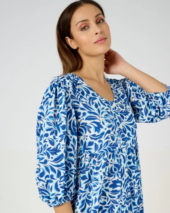 Robe imprimée manches bouffantes Climatyl