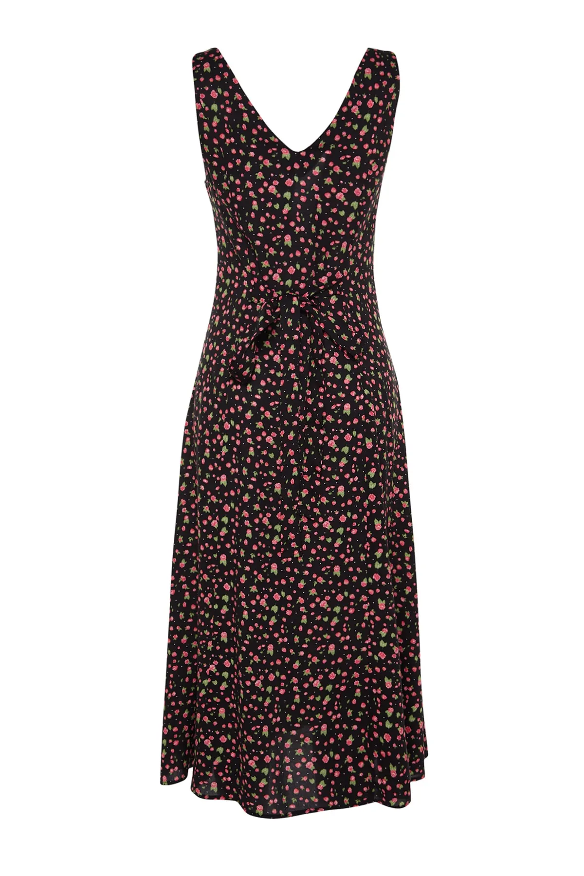 Trendyol Collection  Schwarzes gewebtes Kleid mit V-Ausschnitt TWOSS23EL01753
