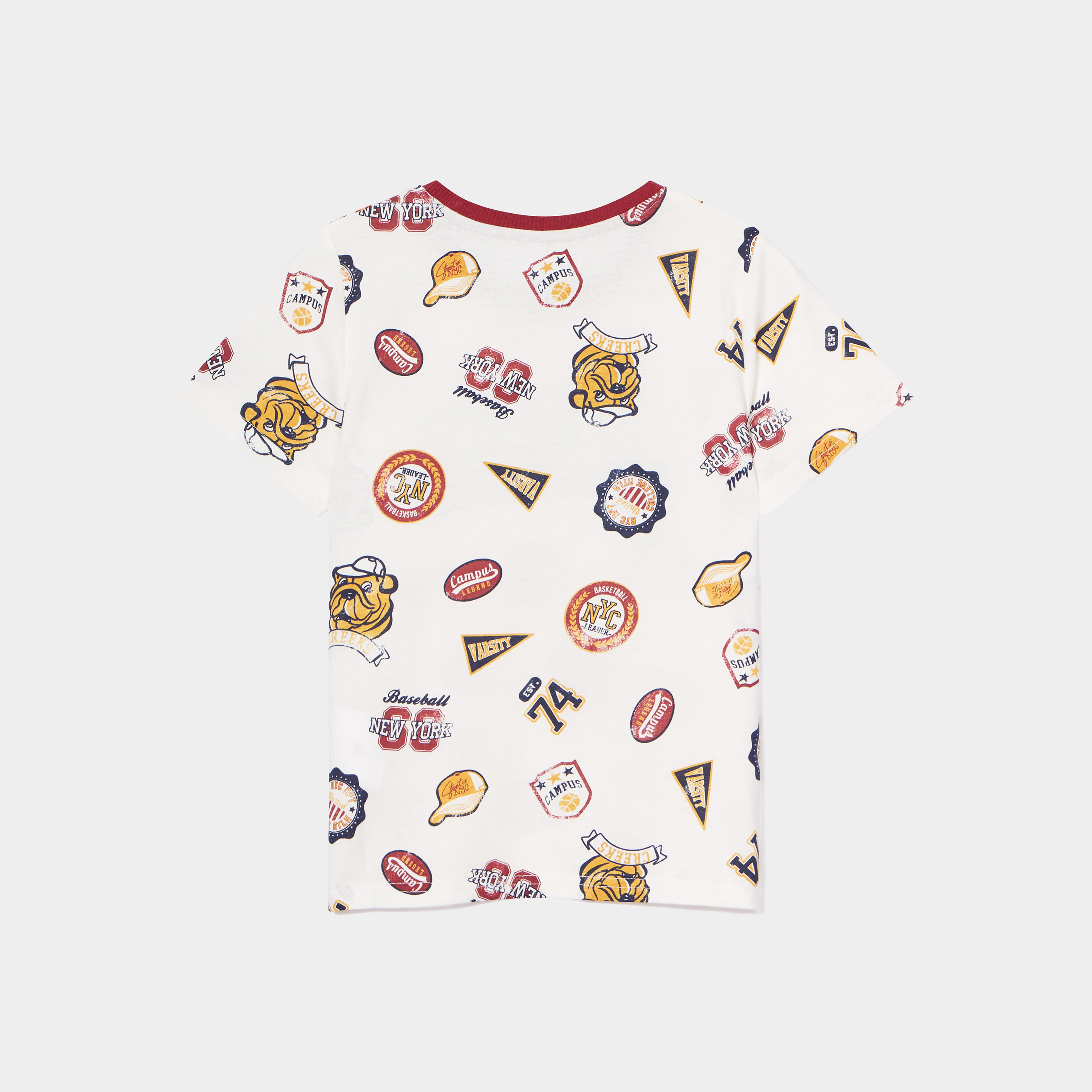 T-shirt droit manches courtes Creeks blanc garçon | La Halle