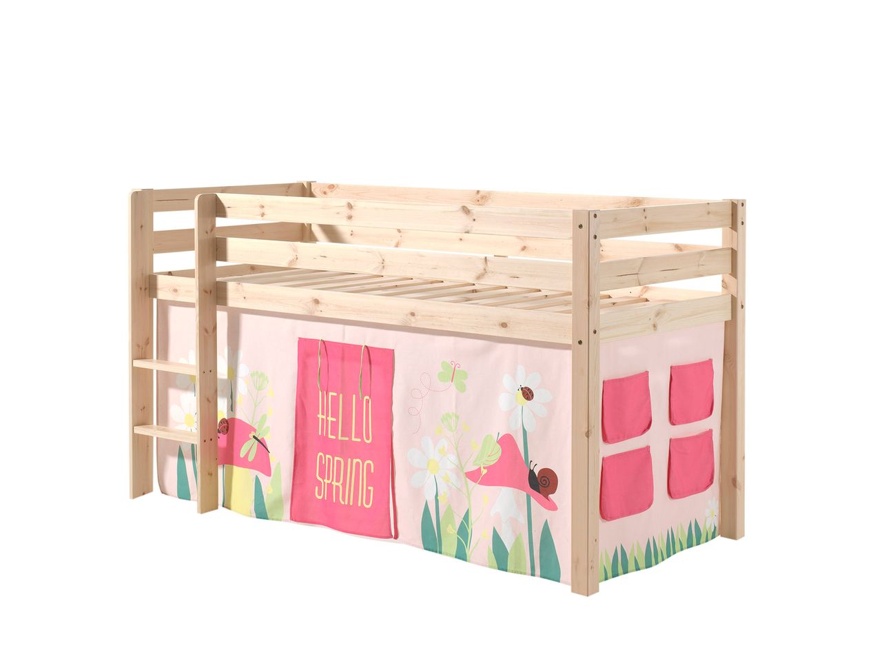 VIPACK Spielbett Pino mit Textilset Vorhang 
