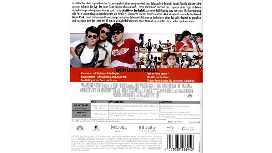 Ferris macht blau  (4K Ultra HD) (+ Blu-ray 2D)