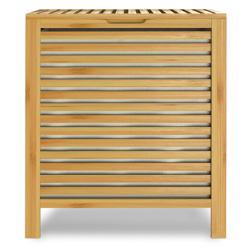 Casaria Wäschekorb Bambus 62l 61 x 51 x 36cm braun