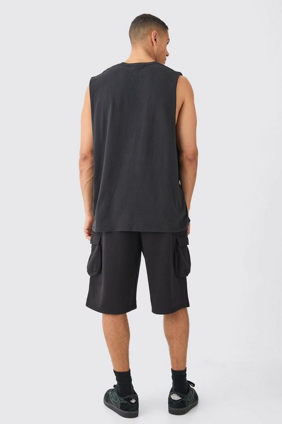 Oversize Tanktop mit Planet-Print