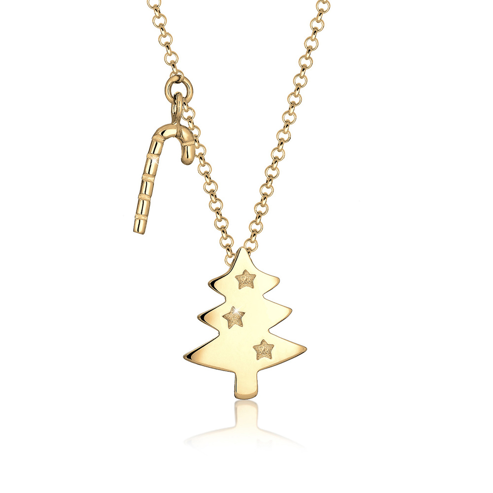 Elli Elli Collier Femme Pendentif de Sapin en Argent Sterling 925 Bijoux