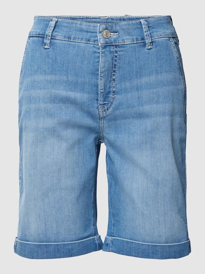 Jeansshorts mit fixierten Beinumschlägen in blau