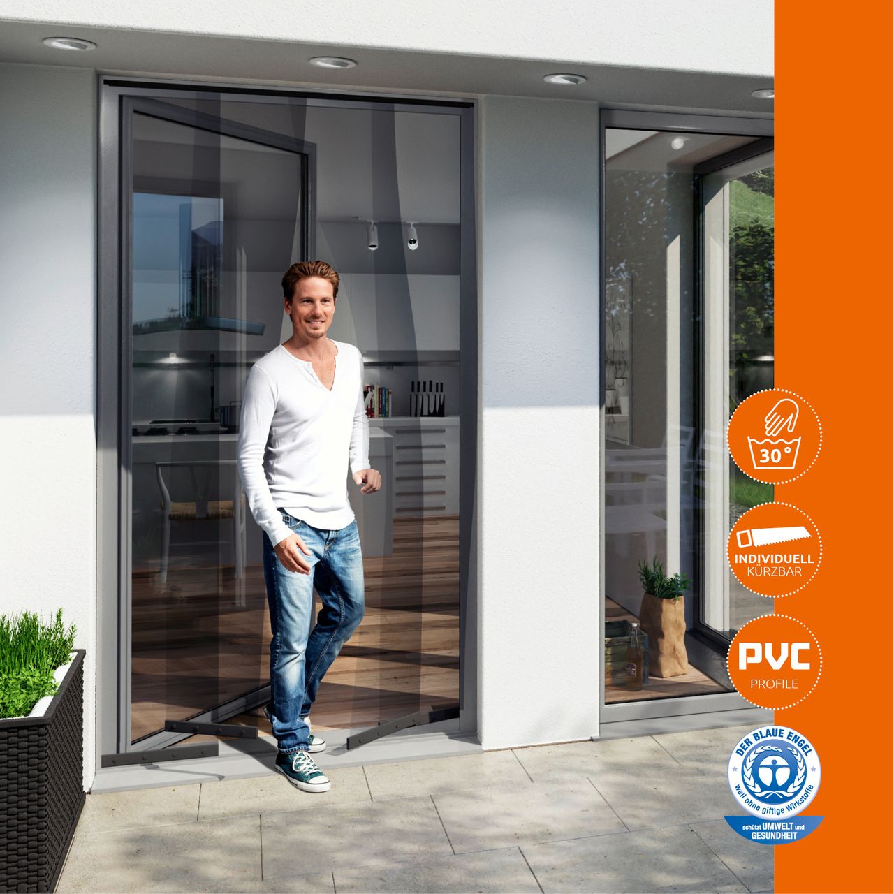 Powertec Insektenschutz Plus Lamellentür Easy 120x250cm