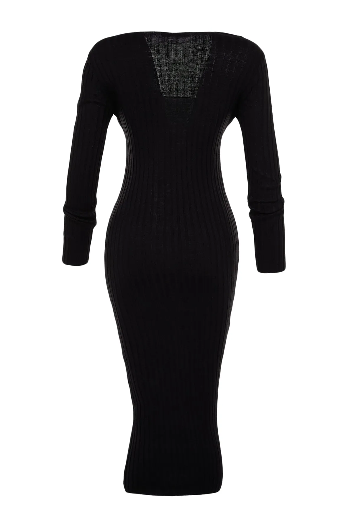 Trendyol Collection  Smaragdgrünes, detailliertes Strickkleid mit Krawatte TWOAW23EL00027