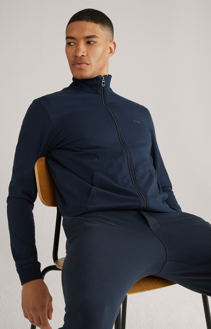 Loungewear Sweatjacke in Dunkelblau