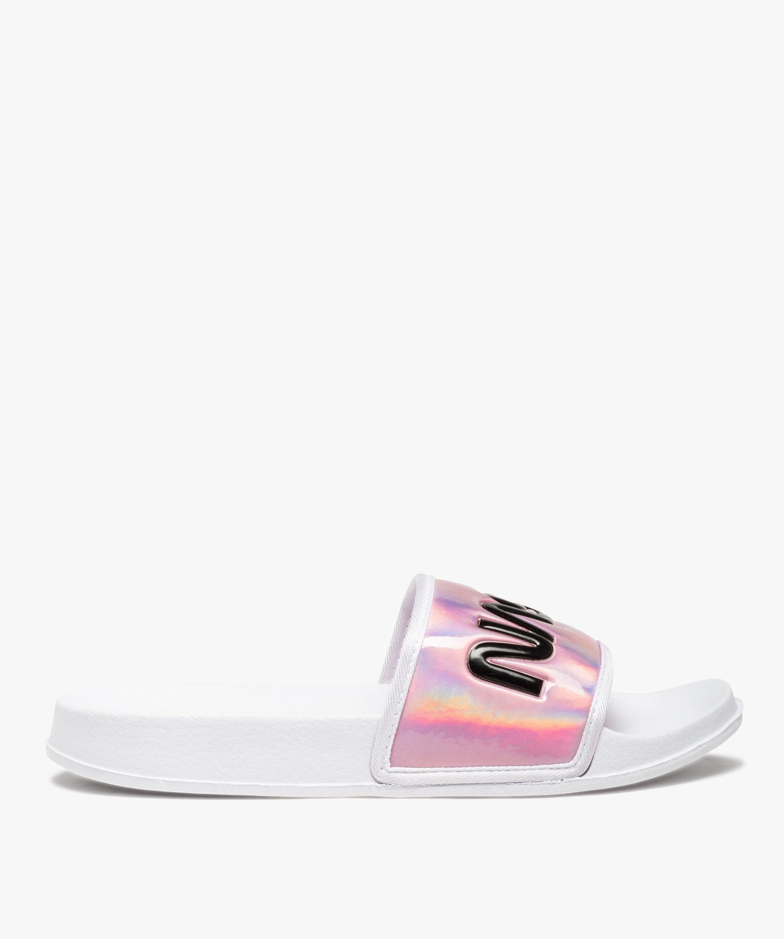 Mules de piscine femme à bandeau irisé - Nasa rose | GEMO