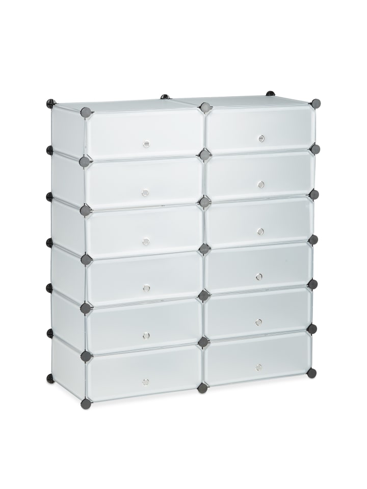 relaxdays Schuhschrank in Transparent - (B)94 x (H)108 x (T)37 cm günstig kaufen onesize