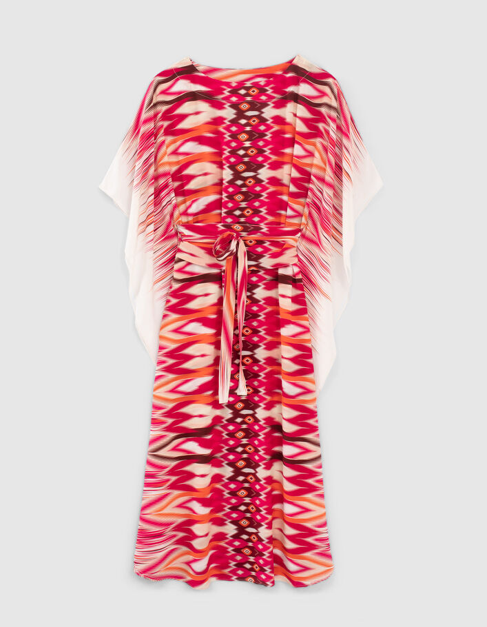 Robe longue fuchsia motif ethnique IKKS x GIGEEZ Femme