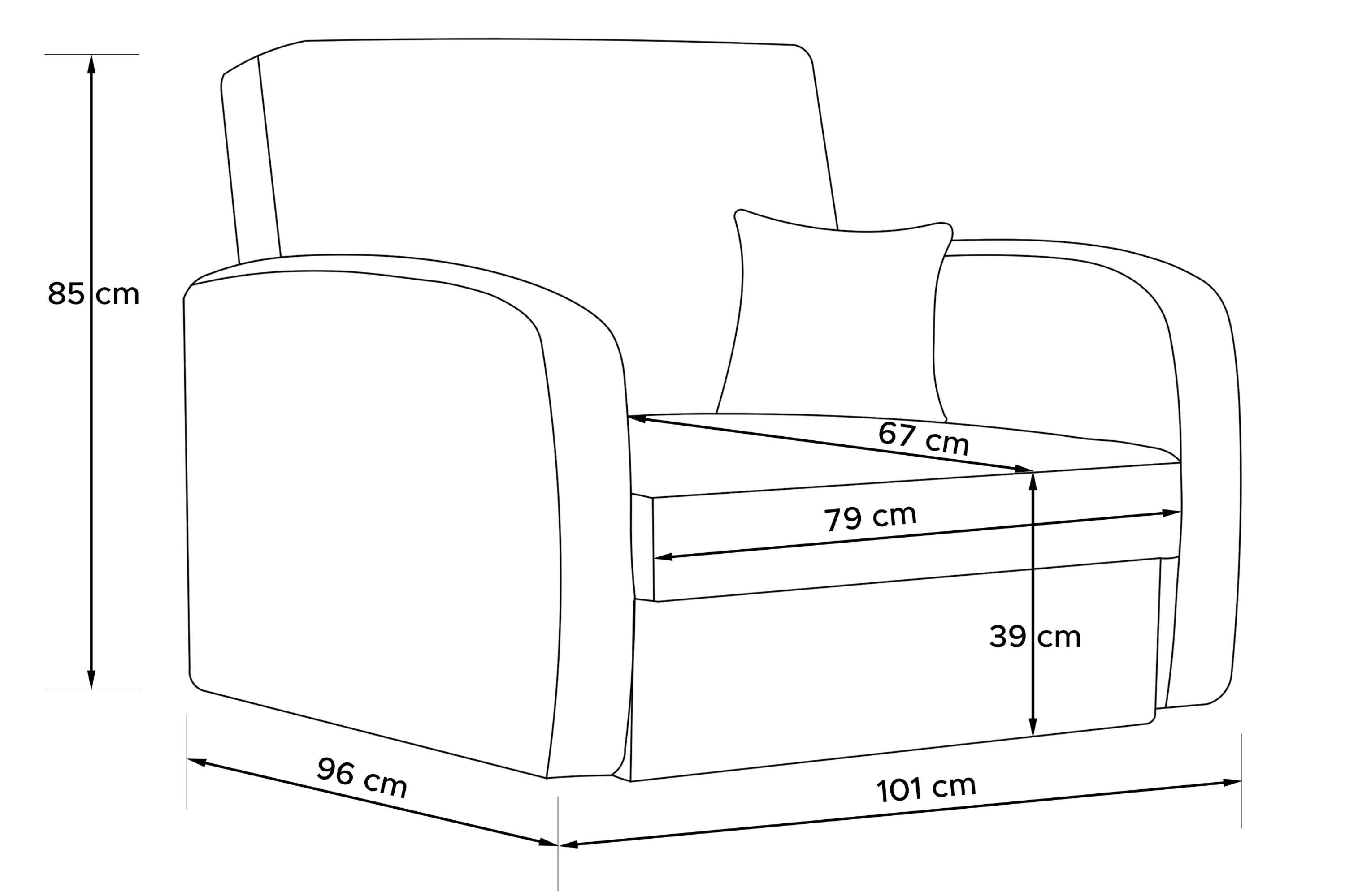 Konsimo Relaxsessel TILUCO Relaxsessel Schlafsessel Kindersofa, hergestellt in der EU, mit Schlaffunktion, mit Bettkasten, Liegesessel