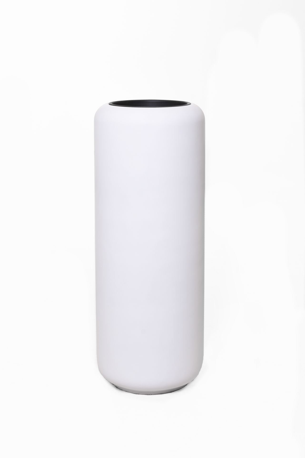VIVANNO Pflanzkübel Pflanzgefäß Bodenvase Fiberglas MERA Weiß Matt - 35x95 cm