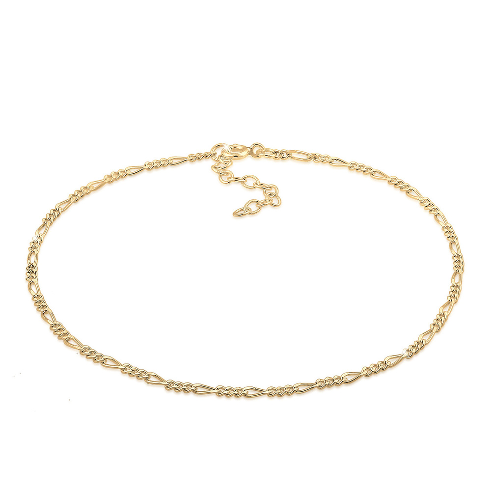 Elli Elli Bracelet de Cheville Figarokette Sommer Strand Zeitlos Basic 925 Silber Bijoux