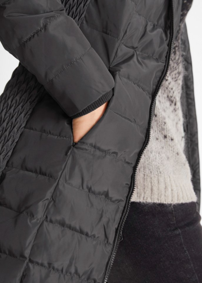 Steppjacke mit Farbverlauf und elastischem Einsatz seitlich