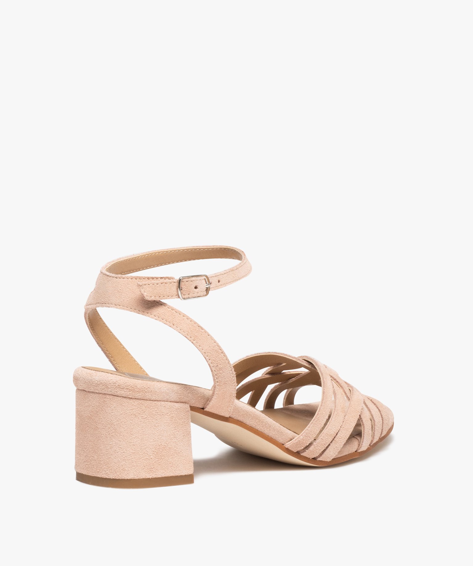 Sandales femme avec brides en crote de cuir - Tanéo gris clair | GEMO
