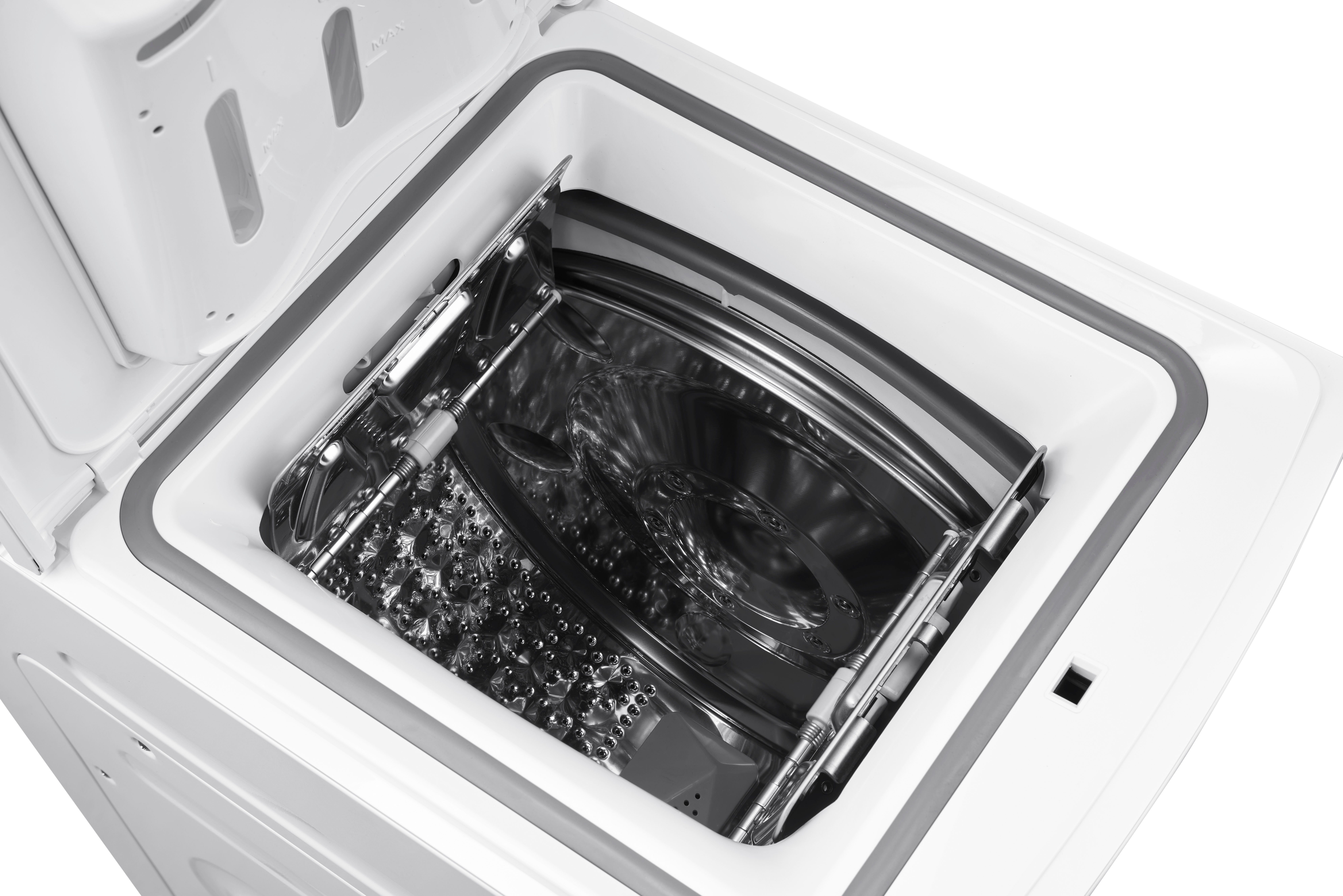 Hanseatic Waschmaschine Toplader HTW8013C, 8 kg, 1300 U/min, Mengenautomatik, Überlaufschutzsystem