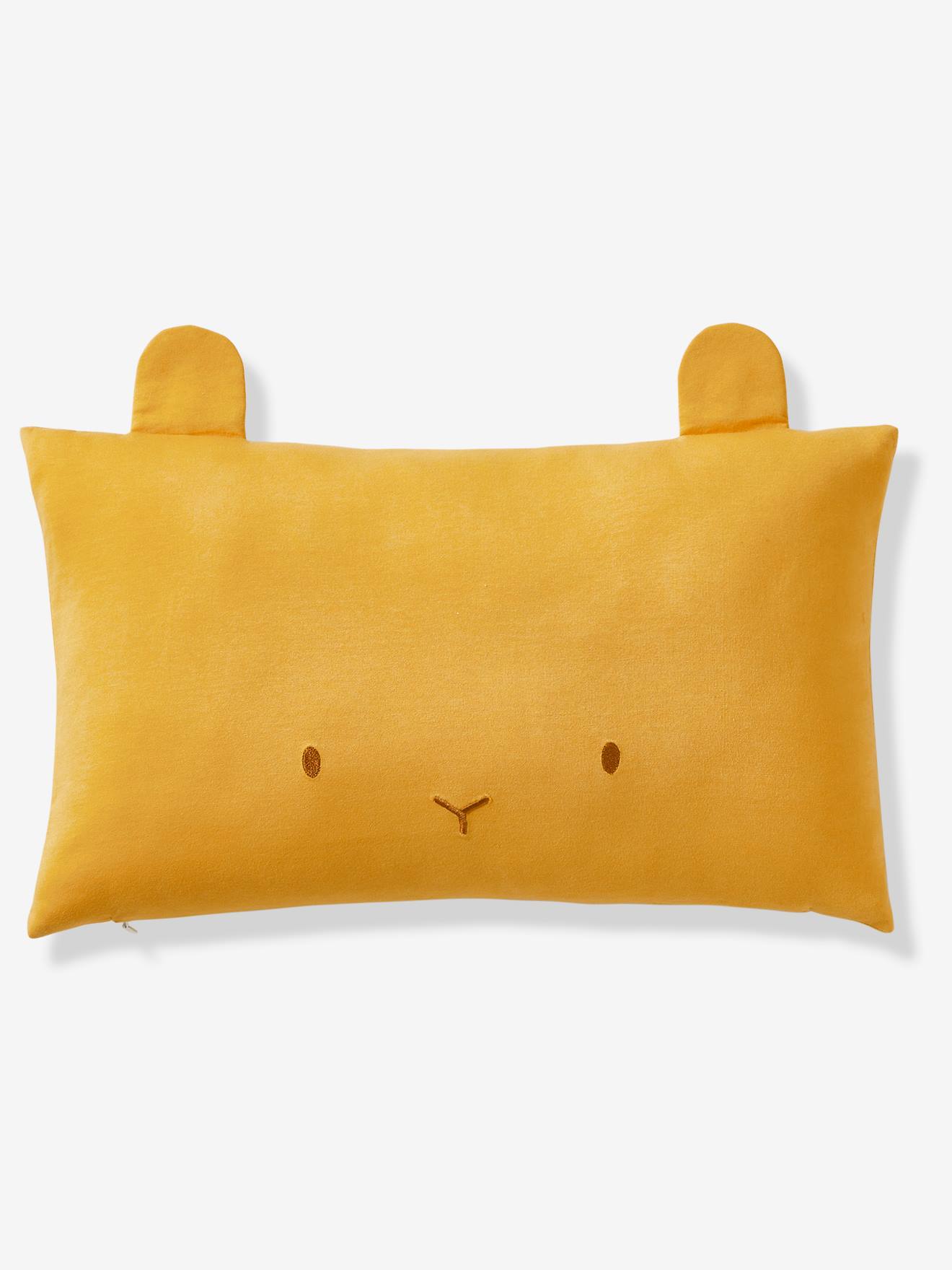 Coussin tête d'animal gris chiné