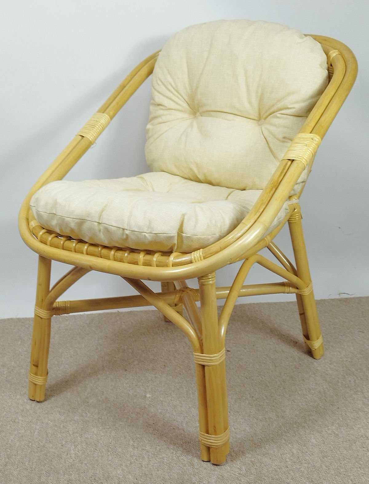 Rattani Rattanstuhl Rattansessel, Rattanstuhl Modell Roberto, Rattan Natur