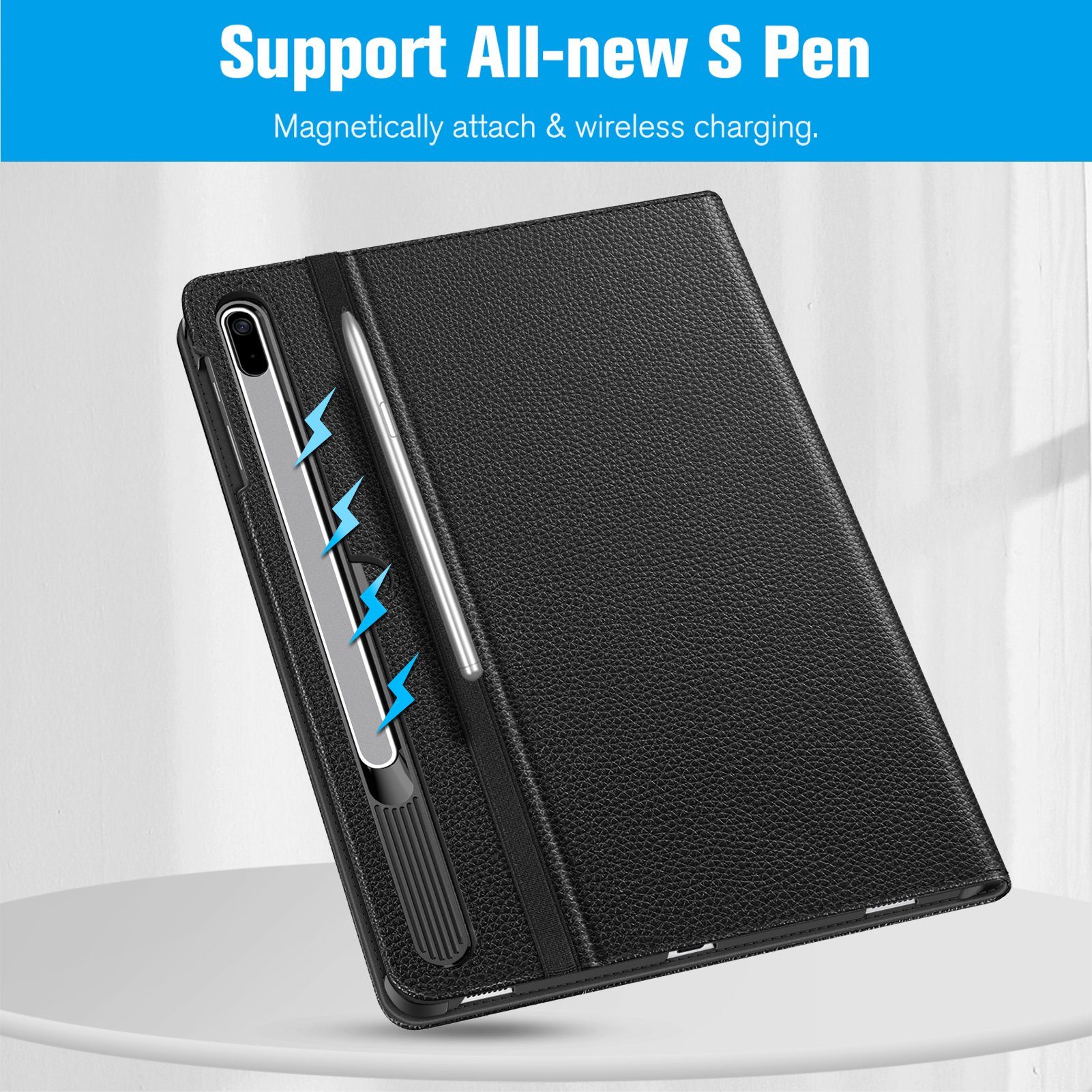 Fintie Tablet-Hülle Hülle für Samsung Galaxy Tab S8 Plus 2022/S7 FE 2021/S7 Plus 2020 12.4 Zoll, Multi-Winkel Folio Schutzhülle mit S Pen Halter Dokumentschlitze und Auto Schlaf/Wach Funktion