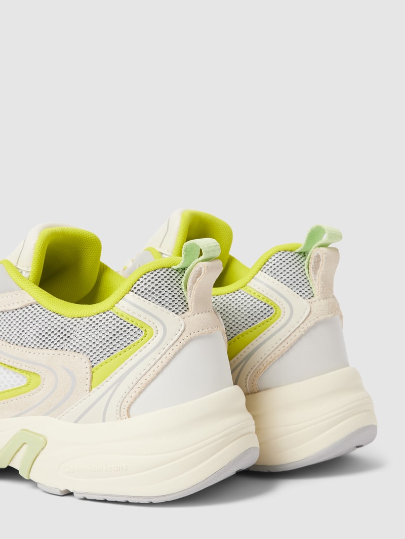 Chunky Sneaker mit Label-Details Modell 'RETRO TENNIS' in gelb